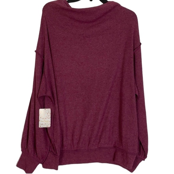 - NWT Free People Heathers Pink Main Squeeze Hacci Top Oversized Soft - Picture 7 of 13